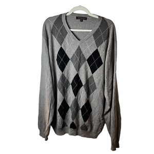 Chatham Road Cashmere /Cotton blend argyle sweater. Size: XXL
